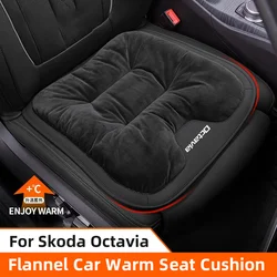 Winter Warm Flannel Car Seat Cover For Skoda Octavia 2 3 RS VRS Tour A7 A5 2015-2017 Plush Car Front Seat Cushion Pad Chair Mat