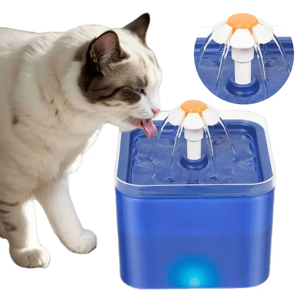 2L Pet Drinking Fountain with LED Light Cats Dog Water Dispenser Mute Automatic Drinking Bowl Pet Watering Supplies