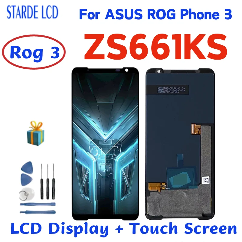 

6,59 ''для Asus ROG Phone 3 ZS661KS, ЖК-дисплей, сенсорный экран, дигитайзер для Asus ZS661KS ROG Phone 3 Strix I003DD, замена