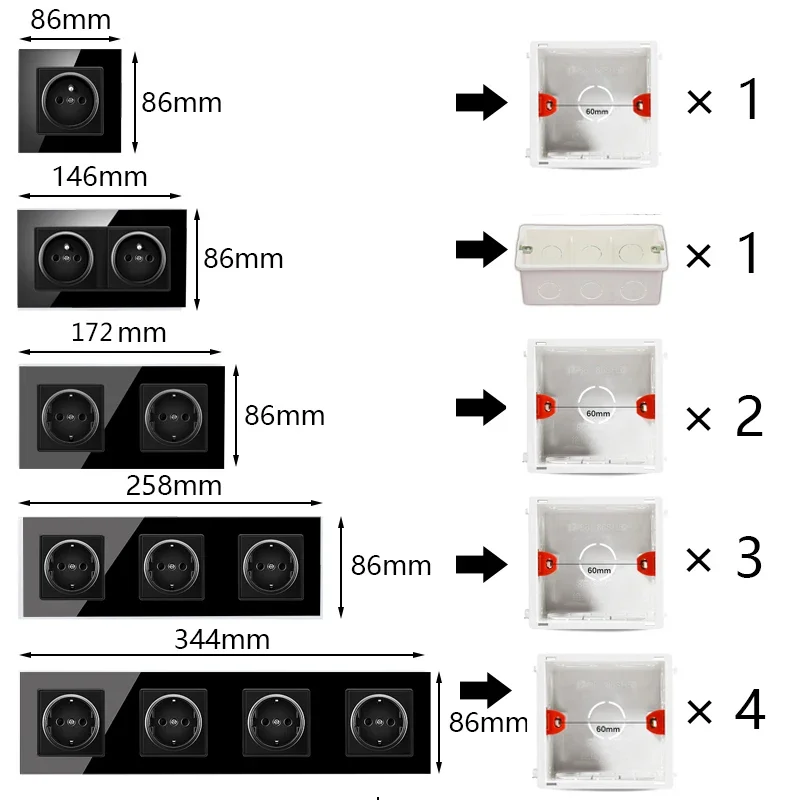 86 Type Universal Junction Back Box Secret Stash Cassette Thickening Wall Mount Switch Socket Bottom Box