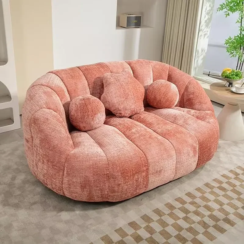 Custom Modular Sectional Sofa Modern Fabric High Density Foam Couch Living Room Bean Bag 2-seat Lazy Sofa Set