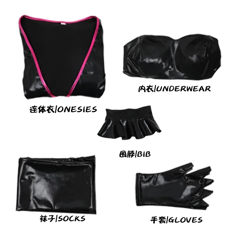 DY20エンジェルダストコスプレファンタジーアニメ漫画ホテル変装コスチューム手袋蝶ネクタイピンクドレス衣装女性ハロウィンroleplay25