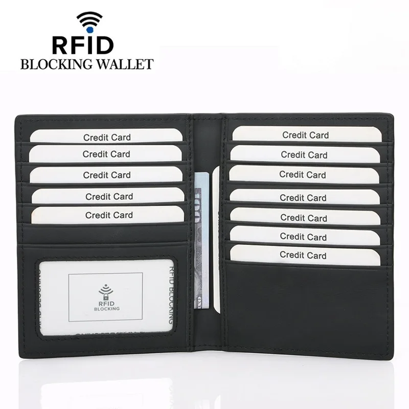 

Новая сумка для карт из натуральной кожи, большая емкость, RFID, защита от кражи, несколько слотов для карт, мужские и женские кошельки