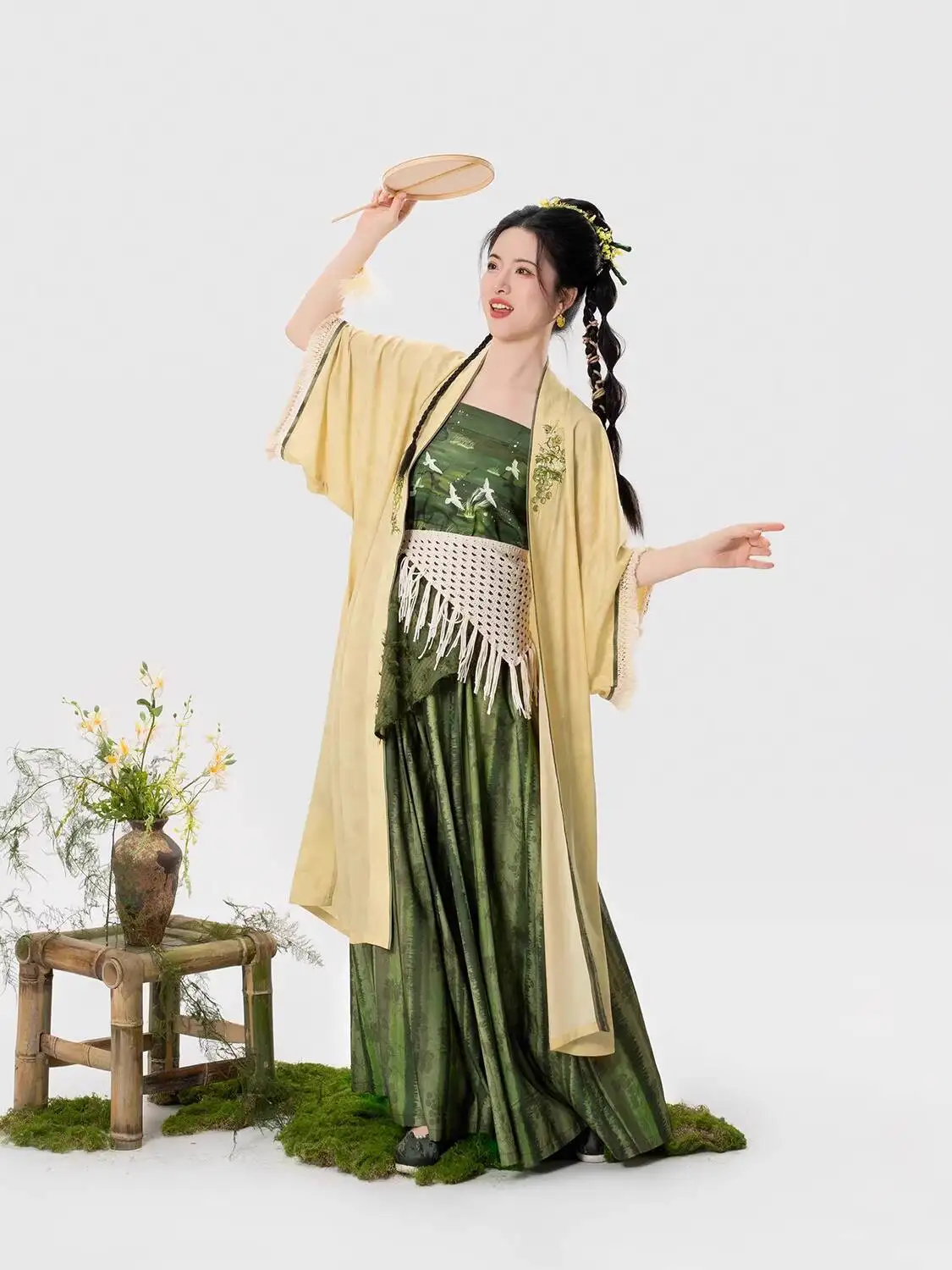 

New Song System Hanfu Women Changgan Temple Suspenders Tube Top Song Pants Tassels Belt Triangular Bandage Han Elements