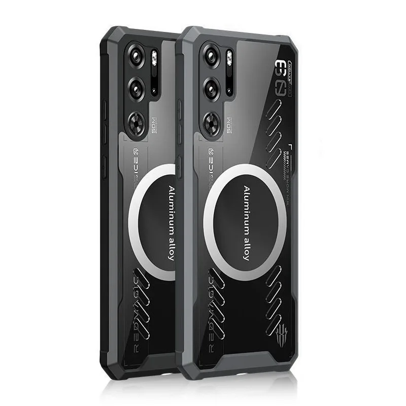 حافظة كمبيوتر لتبديد الحرارة لهاتف Nubia Red Magic 9 9S 8 8s 10 Air 10s Pro Plus غطاء تبريد شفاف مضاد للسقوط