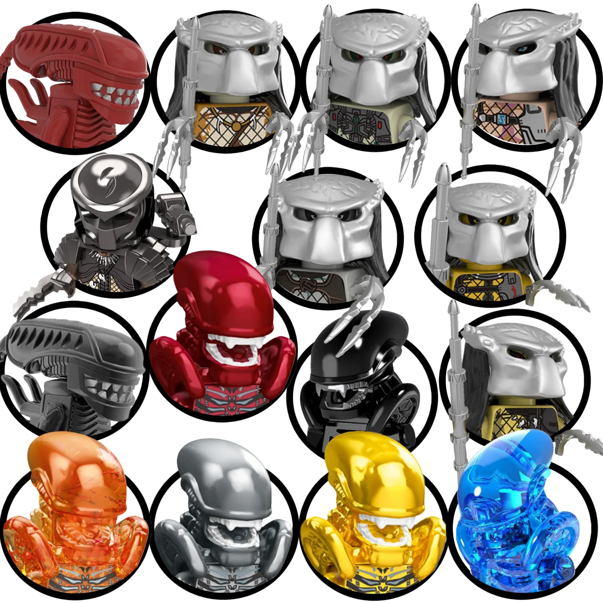 اللبنات نموذج صغير أرقام المنهي الغريبة VS المفترس الهيكل العظمي الجمجمة بروميثيوس أفلام درع هدايا الهالوين اللعب #1