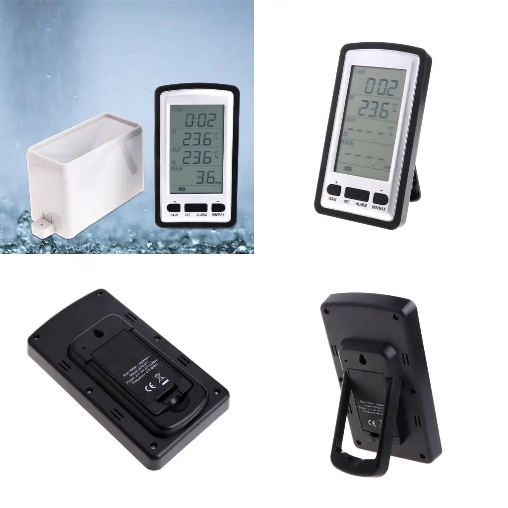 

Portable Wireless Rain Meter Gauge Indoor Outdoor Temp Recorder high quality