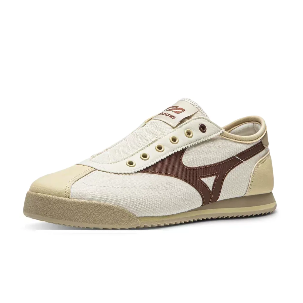 Mizuno LG 60S SLIPON Unisex Low-Top Casual Lifestyle Shoes – Beige, Two-Tone Design, Fashionable, Versatile & Slip-On D1GH240215