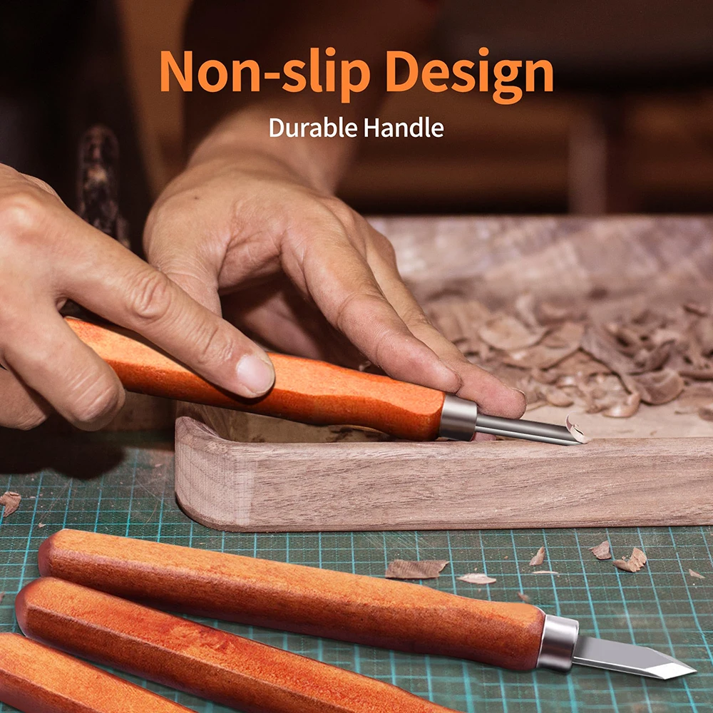 12pcs Wood Carving Chisels Tools Wood Carving for Woodworking Engraving Olive Carving Knife Handmade Knife Tool Set