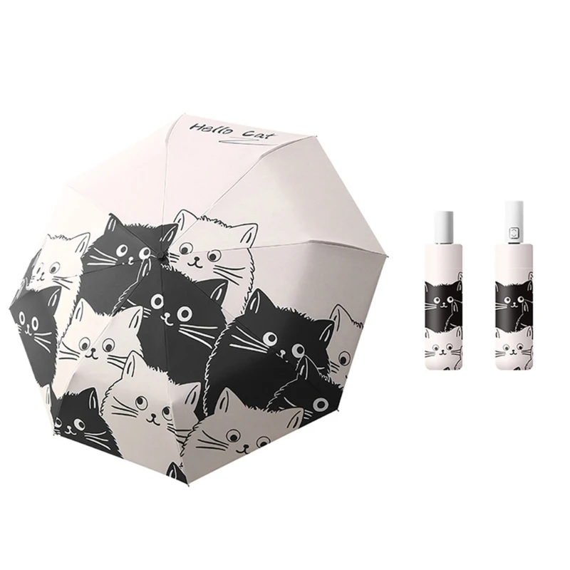 Cats Umbrella Manual/Automatic Large Sunscreen Sunshade Umbrella Sun Rain Parasol