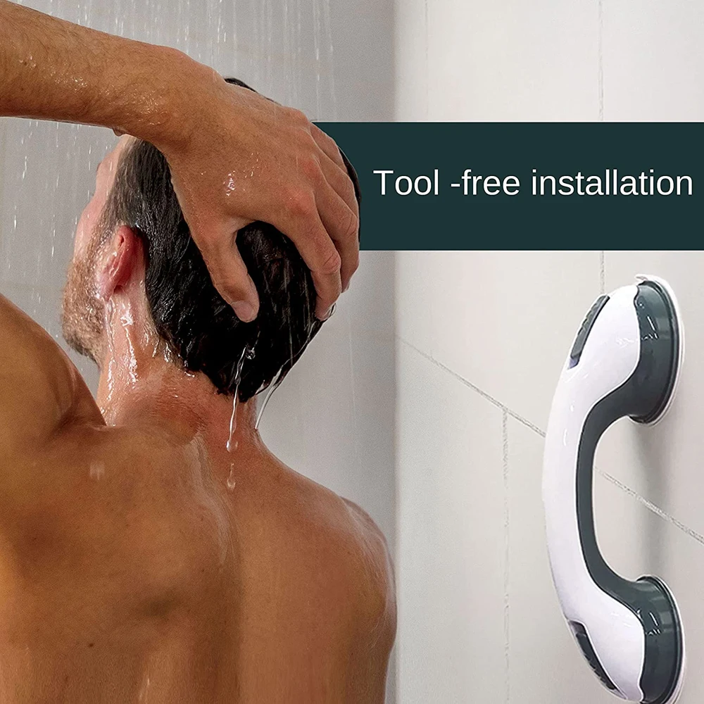 Duschgriff, Sicherheits-Helfgriff, rutschfeste Unterstützung, Badezimmer, Toilette, sicherer Haltegriff, Griff, Vakuumsauger, Saugnapf, Handlauf – Detail 2