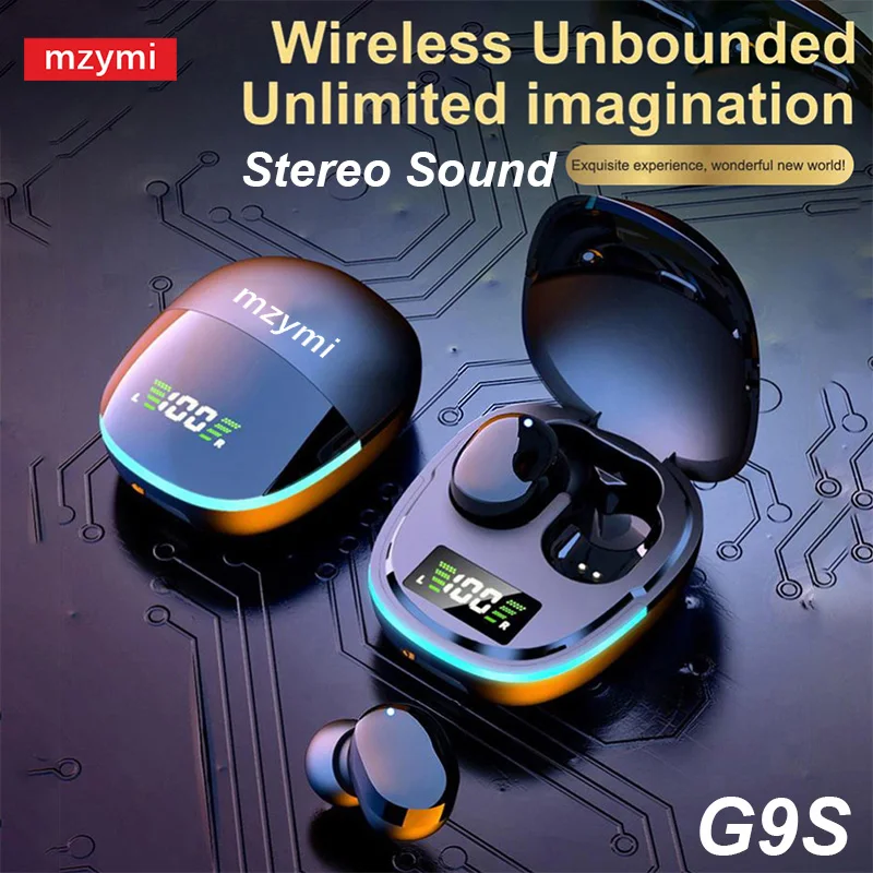 

mzymi G9s Bluetooth Earbuds Hifi Sound TWS Earphones Wireless Gaming Headsets Sports Waterproof Headphone With Mic For XIAOMI