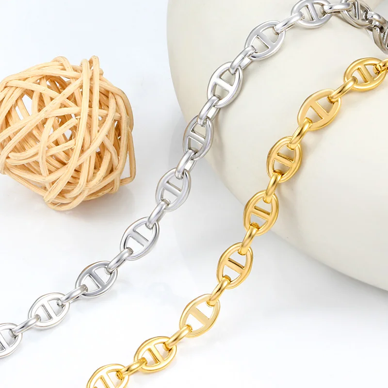 

Цепочка толщиной 8 мм из нержавеющей стали, ювелирные изделия, ручная работа, браслет, ожерелья, панк, хип-хоп, модные аксессуары «сделай сам»