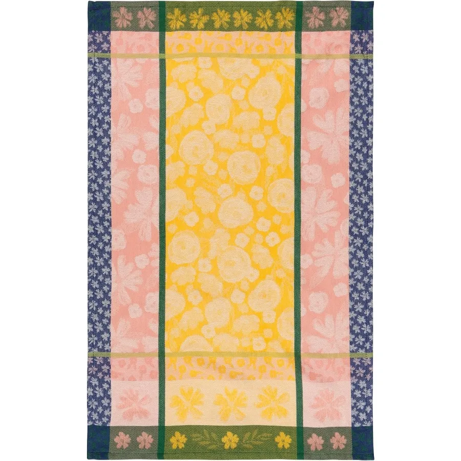 

by Danica Kitchen Towel Dishtowel - Full Bloom - 100% Cotton - Red Pink and White Floral Pattern