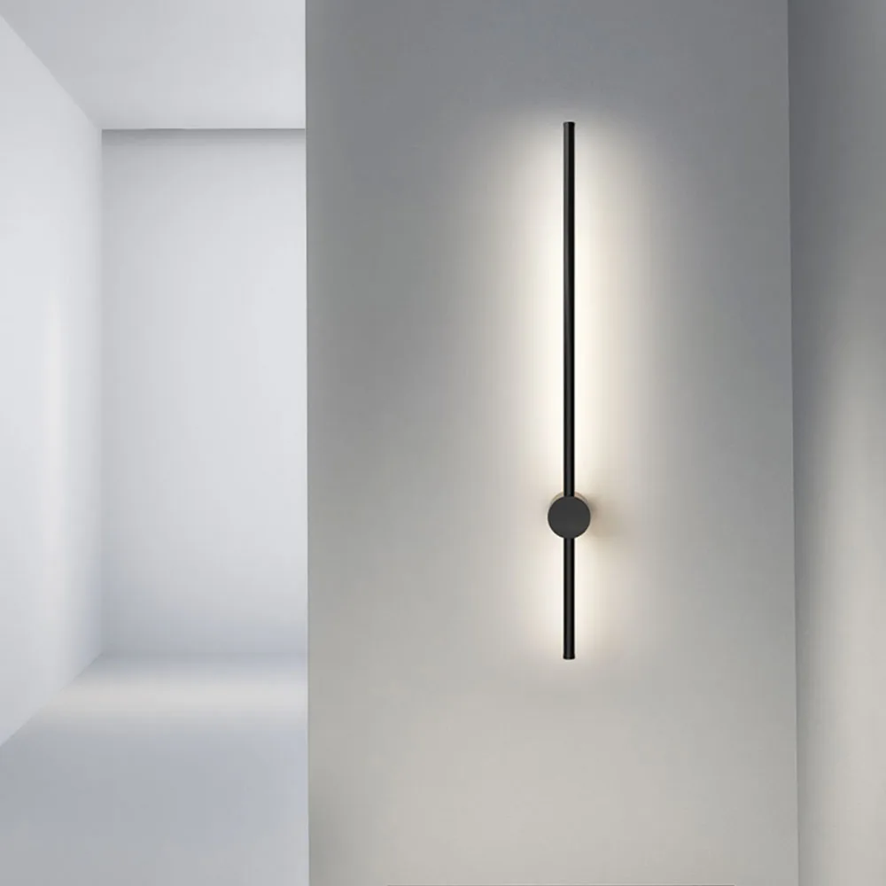 Modern simple  LED tube LED wall lamp up down background opposite wall light LED bedside foyer corridor black gold LED sconce