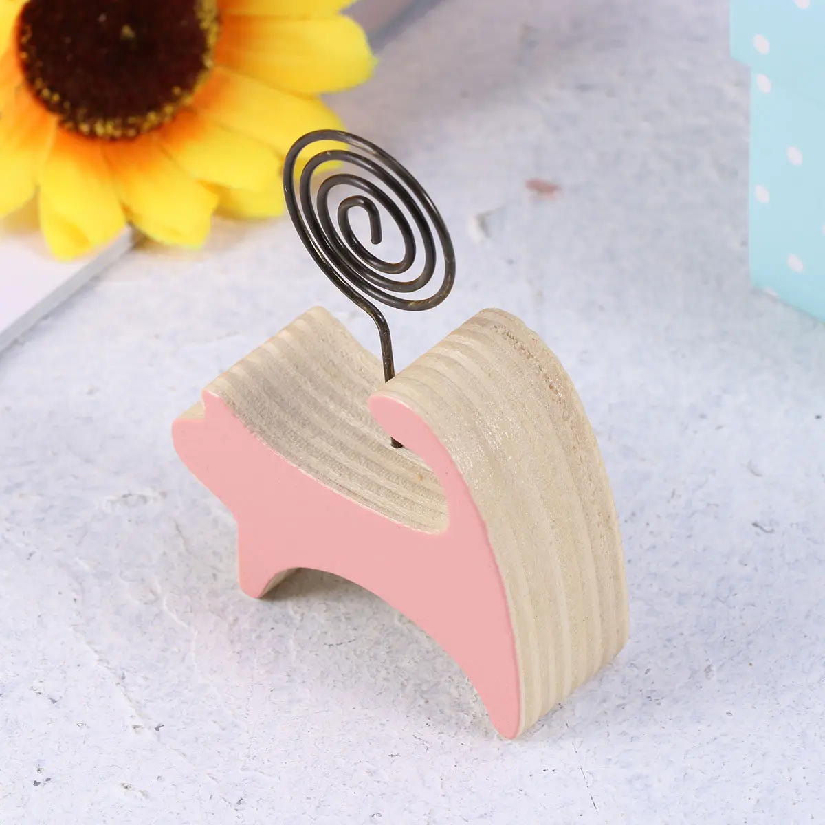 Premium Wooden Animal Message Stander Photo Clip Note Holder Desktop Decoration for Reception Party Office Home Use Table Number