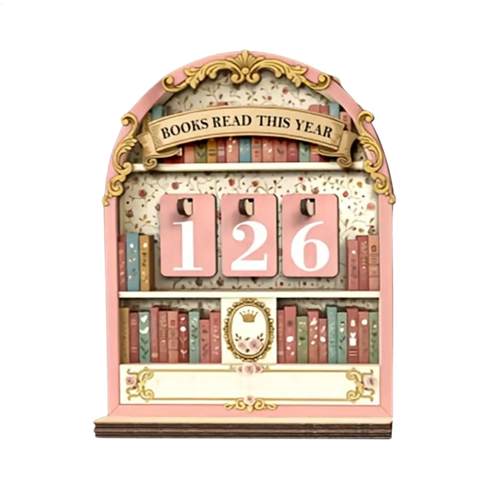 Book Tracker Sign Wooden annual reading counter Reading Challenge Tracker Bookshelf Decoration Books Read Tracker Display Tracks