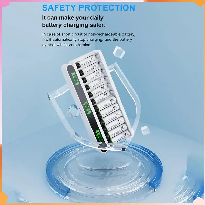 

Зарядное устройство для Varicore VC12 Type-C, 12-слотовый интеллектуальный для Ni-MH/Ni-CD аккумуляторной батареи 1,2 В AA/AAA