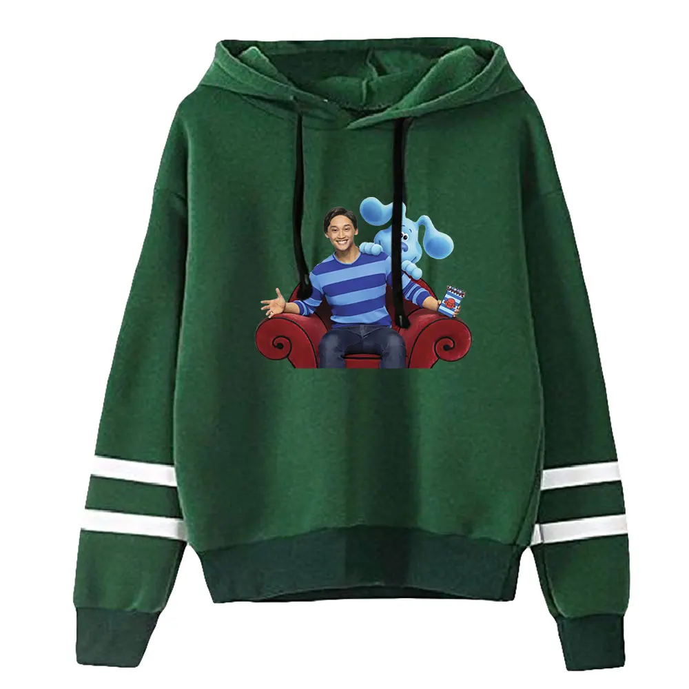 Sudadera con capucha de Blue's Big City Adventure para hombre y mujer, ropa divertida Unisex con mangas de barras paralelas sin bolsillo, película de dibujos animados