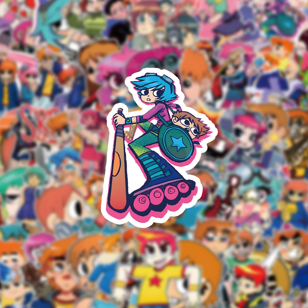 10/30/50pcs Anime Scott Pilgrim Graffiti Stickers Waterproof Decals Cool Cartoon Sticker Toy DIY Luggage Computer Car Stationery