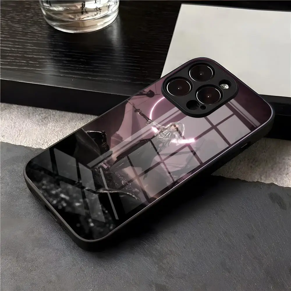 Чехол для телефона C-Clair Obscur Expedition 33 для iPhone 17 Air 16 E Pro Max 15 14 13 Mini 12 Pro 11 Max Plus, черный стеклянный чехол