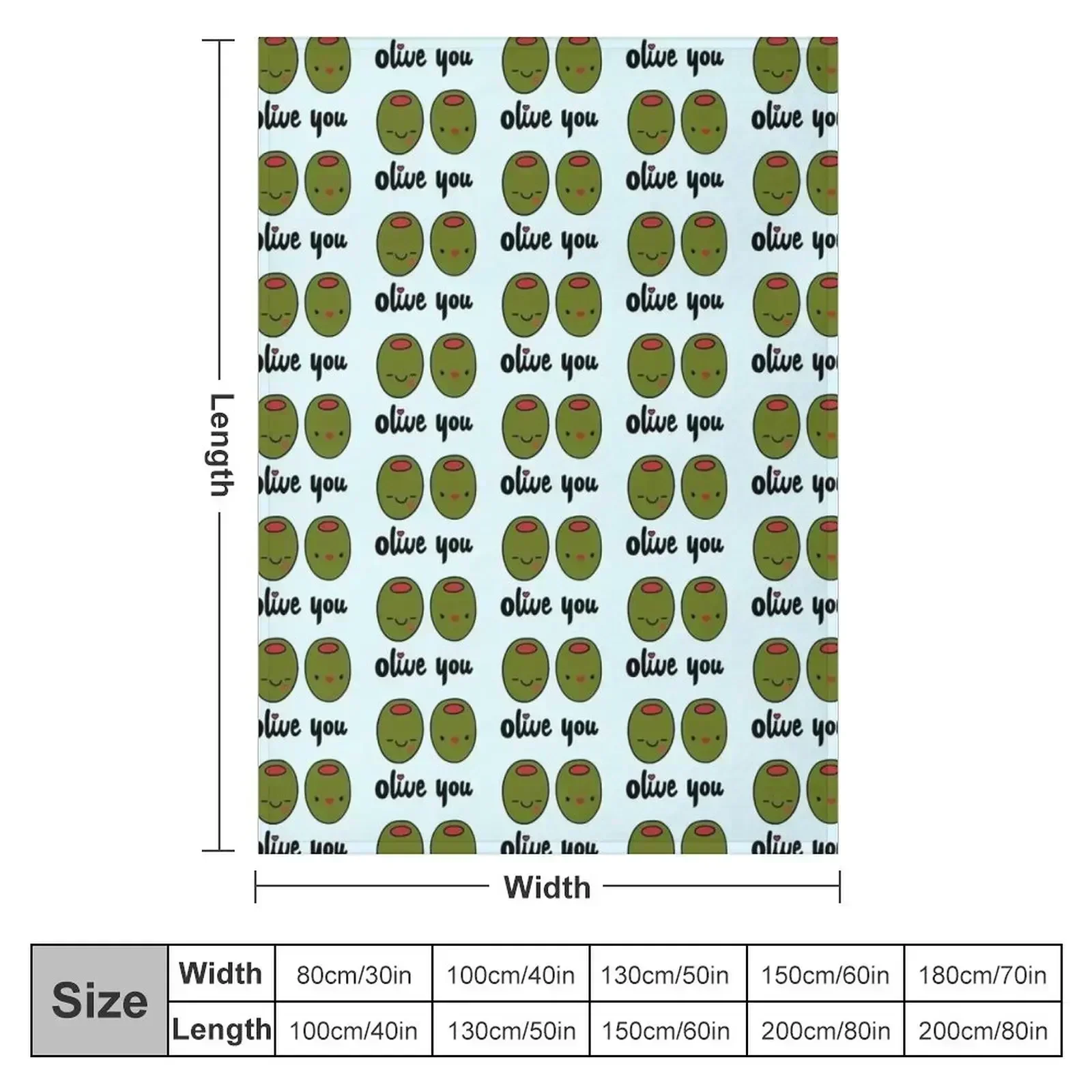 Olive You Throw Blanket Beach Quilt Picnic wednesday Blankets