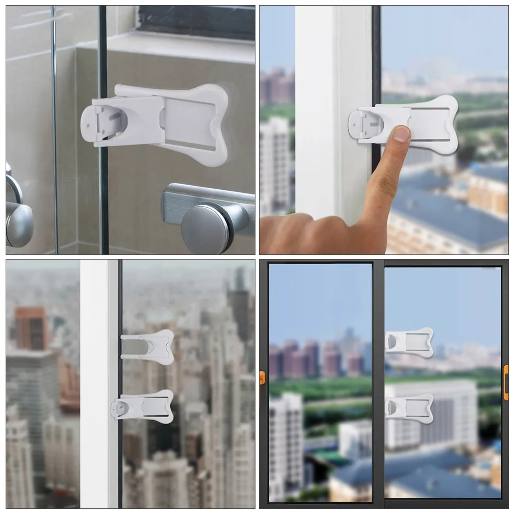 4Pcs Childproof Sliding Door Locks Reliable Durable Long Term Use Easy Carry Child Sliding Door Locks Safety Window Lock