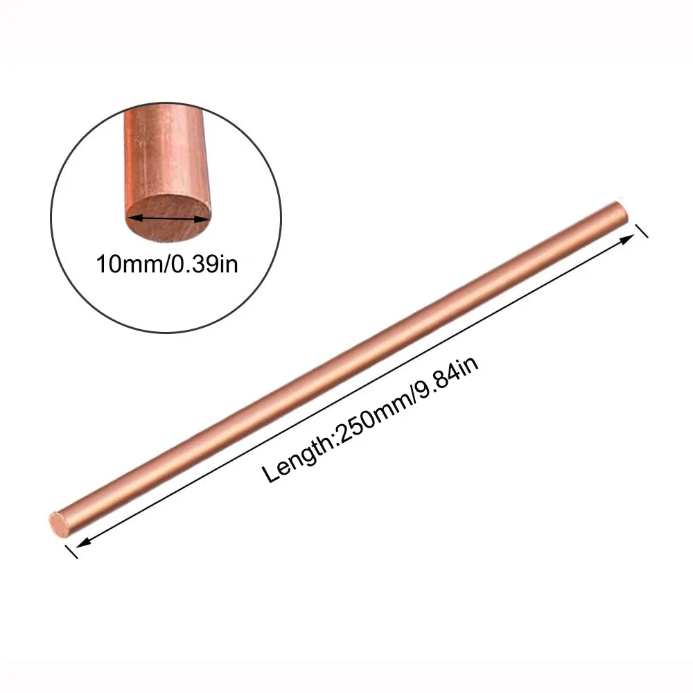 DIY T2 Copper Copper Rod Diameter 3-10mm Length 250mm Copper Round Bar Red Copper Bar