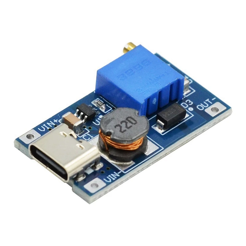 5 Stück 2A DC-DC MT3608 Step Up Boost Modul mit TYPE-C-USB, Step Up Boost Converter Netzteil Spannungsregler einfach zu bedienen