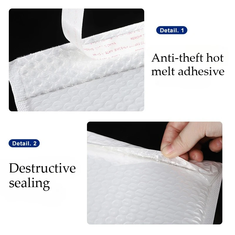 20 Pieces Per Package - White Bubble Bags. Waterproof and Explosion-proof. Suitable for Transporting Fragile Items.