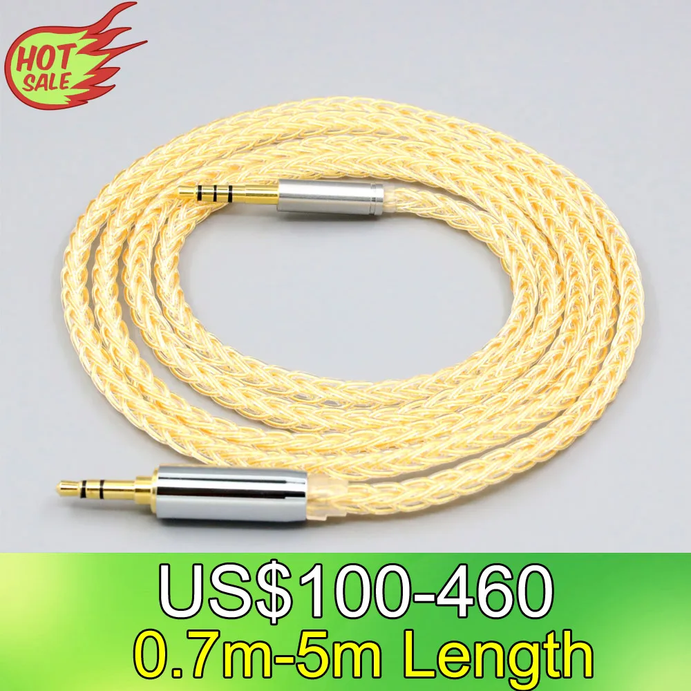 LN008438 8 Core 99% 7n Pure Silver 24k Gold Plated Earphone Cable For SONY WH-H910N XB900N XB700 headphones