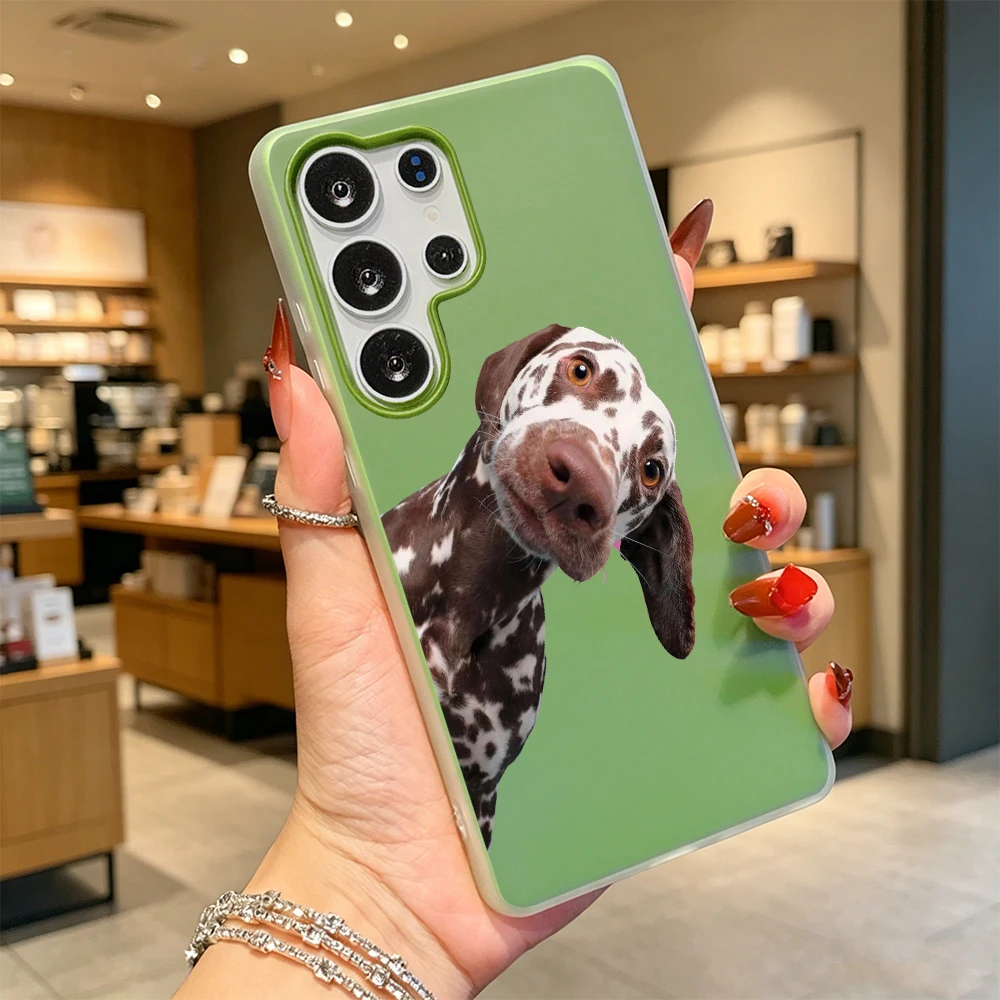 Cute Dalmatian Puppy Tilt Head For Samsung Galaxy A57 A35 A34 A27 A17 A07 A06 A05 A35 Soft Anti-Scratch Protective Back Cover
