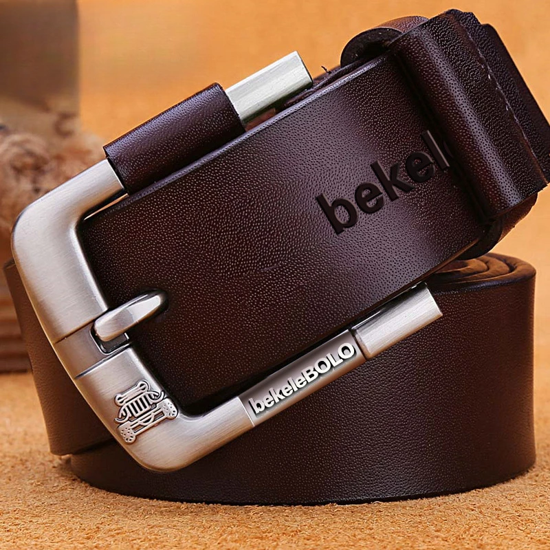Men\'s Belt New Fashionable Men\'s Luxury Designer Belt 3.8cm Cowhide Belt Pin Buckle Men\'s Genuine Leather Belt 105-125cm