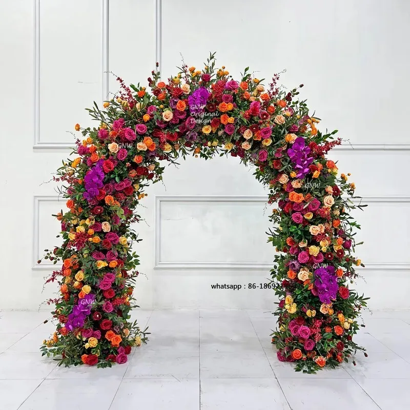 Artificial Flower Arch Flower Round  Wedding Arch Flower Arch Stage Backdrop Arrangement Wedding Decoration Hot Sale