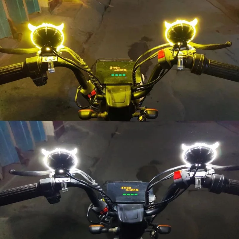 LED Lens Spotlight White Yellow Red Blue Light Owl Auxiliary Fog Lamp Double Lenses Spotlights for Motorcycle ATV Buggy Car image 2