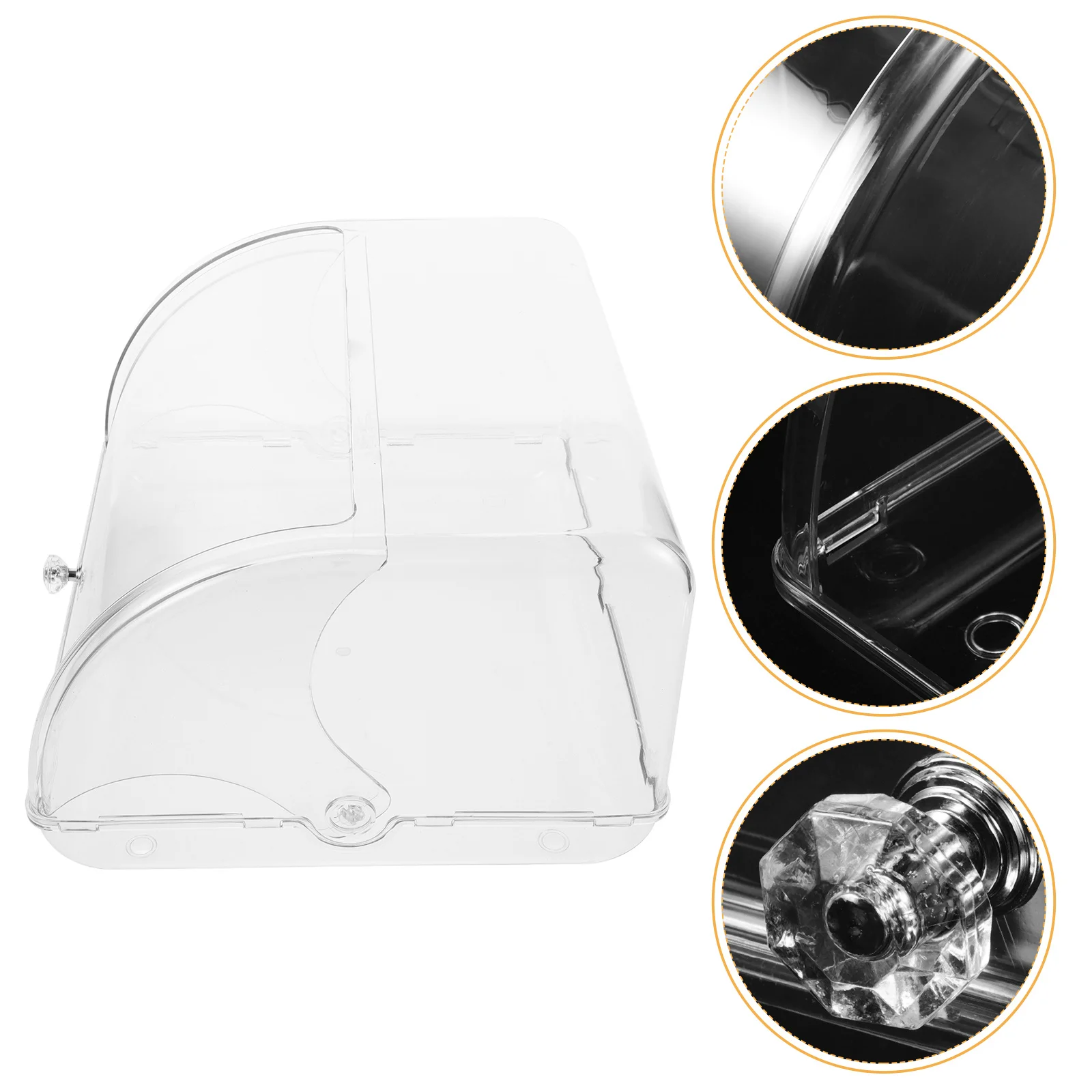 

Airtight Countertop Bread Box Container Homemade Bread Storage Rolltop Lid Freshness Preservation Multifunctional Design Plastic