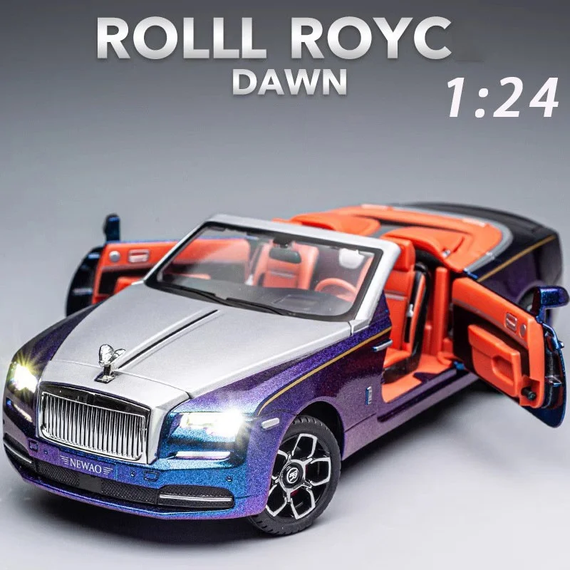 Alloy car model Xinao roadster 1:24 Rolls-Royce Phantom Simulation Acousto-optic pull-back car can open doors in many places.