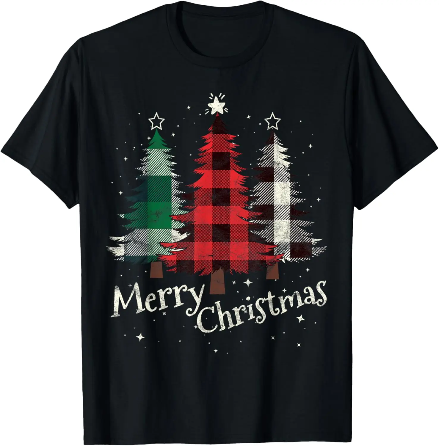 Women's Gift Cotton T-shirt with Three Christmas Trees Design Crew Neck Short Sleeve  All Seasons Casual Fashion Comfortable Tee
