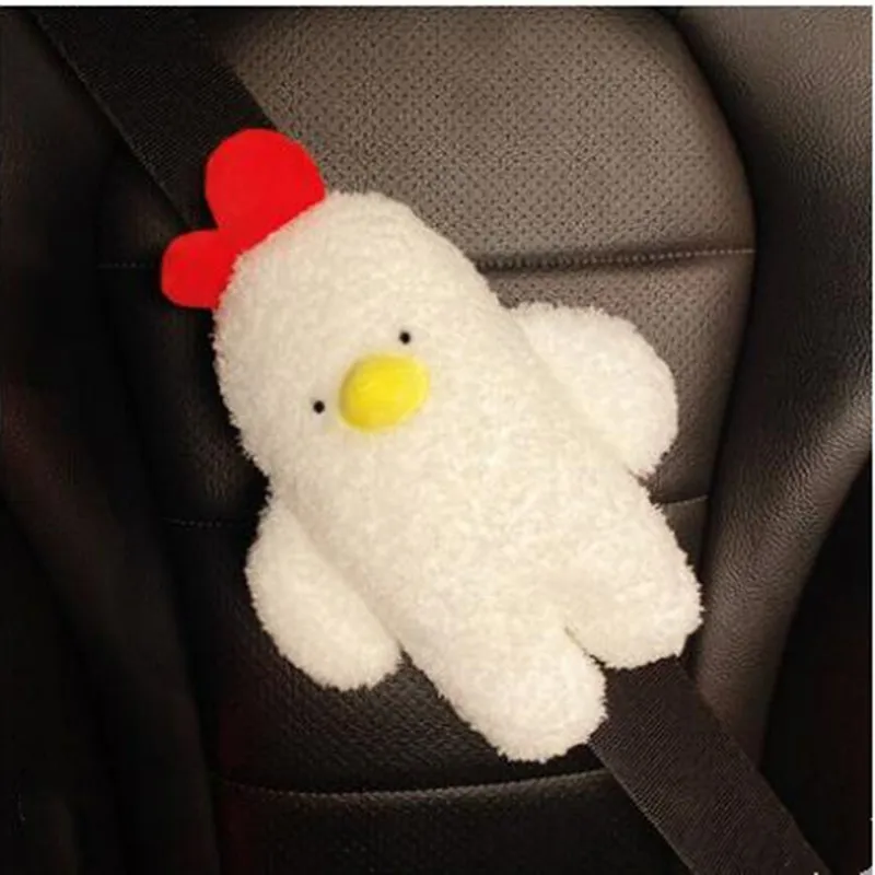 New Arrival Cartoon Cute Chicken Seat Belt Cover Interior Ornaments Fashion Ladies Car Neck Pillow Suppor