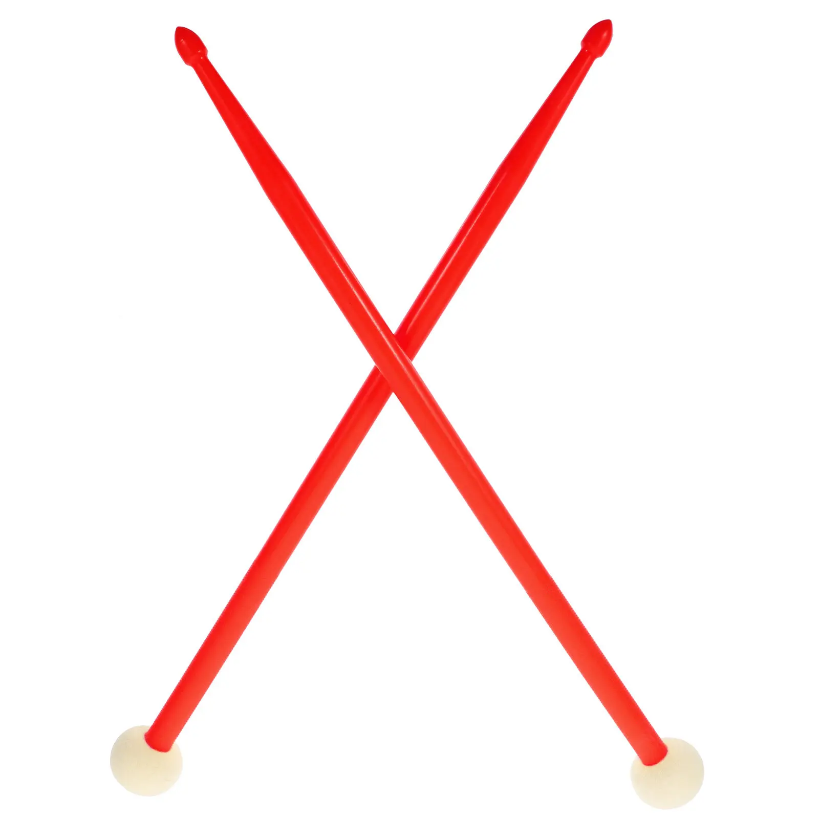 1Pair Versatile Double-End Drumsticks Precision Balanced Length Felt Tip Nylon Drumstick for Drummers Beginners Professionals
