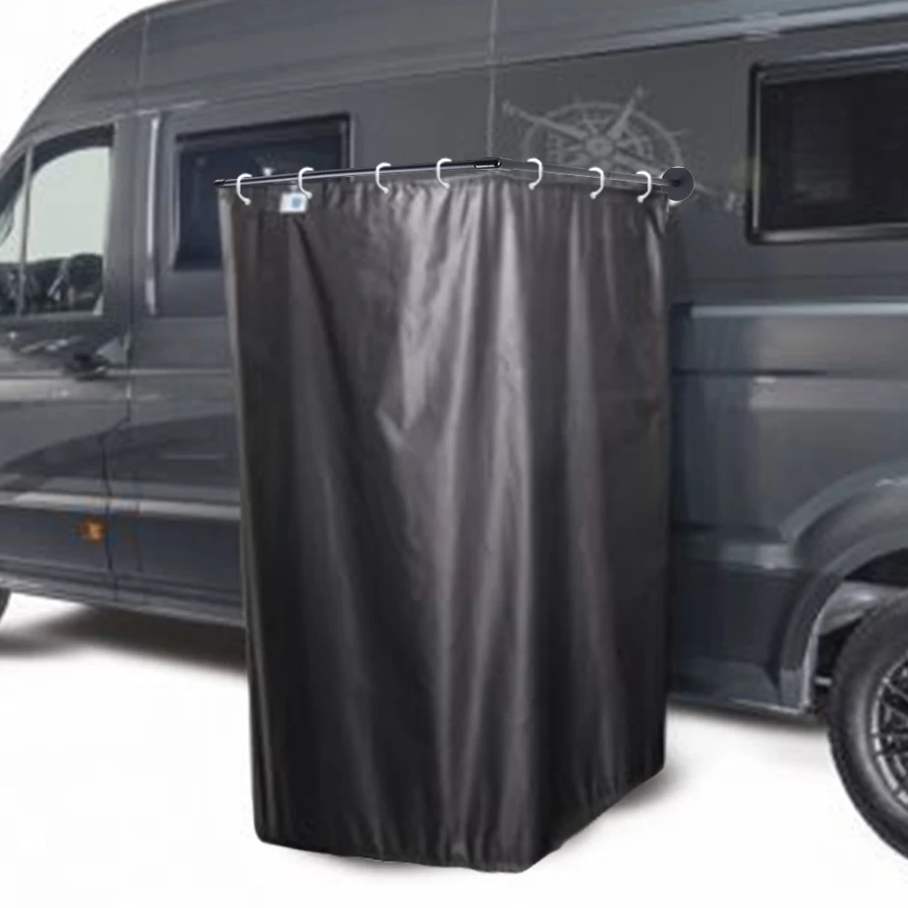 

1set RV Outdoor Shower Cabin Kits With Magnetic Bracket Rod Shower Curtain For Motorhome Caravan Camper Van RV Accessories
