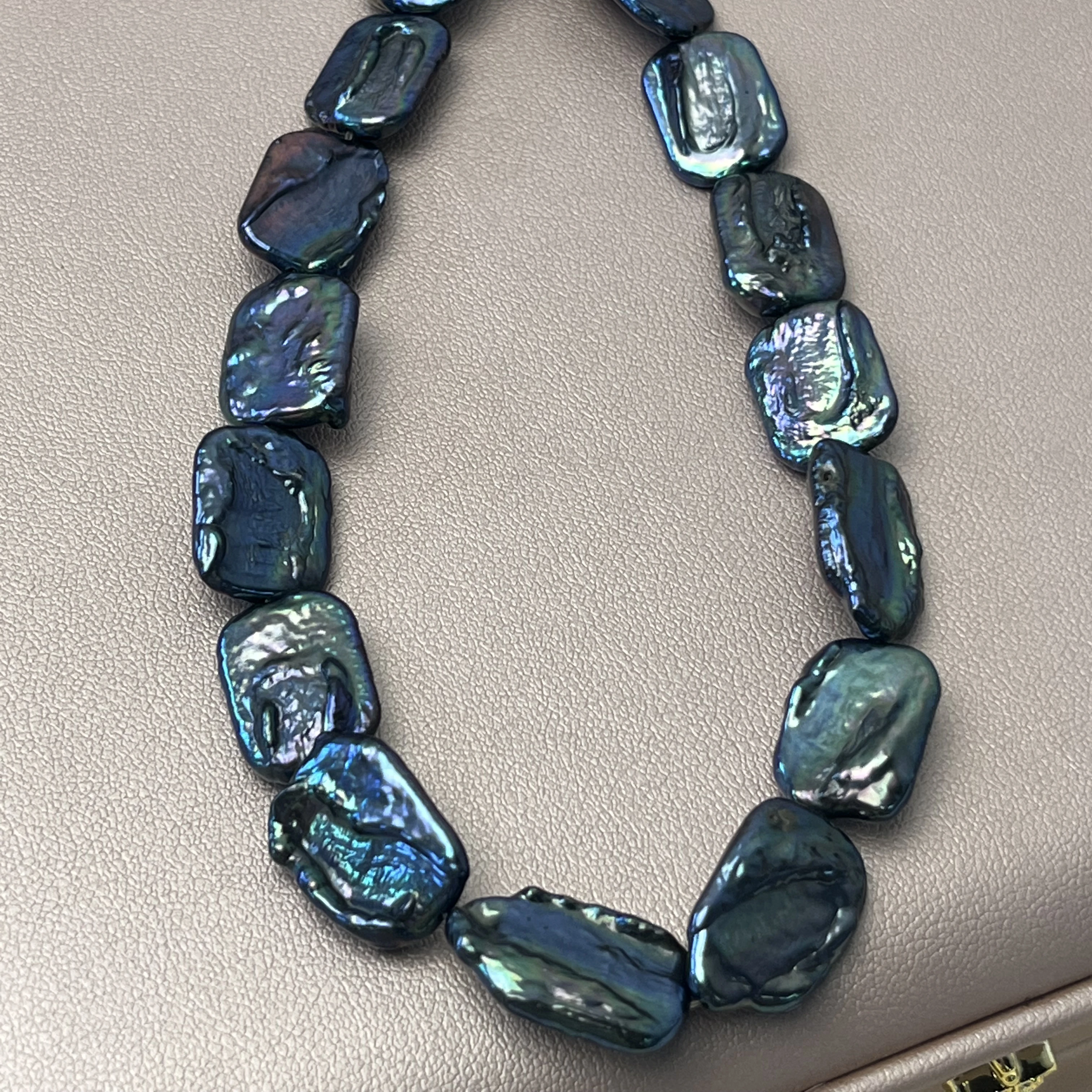 12x16mmAAA Natural Freshwater Baroque Blue Purple Square Pearl Bead Jewelry Make DIY Necklace Bracelet Accessories Women Wedding - Detail 1