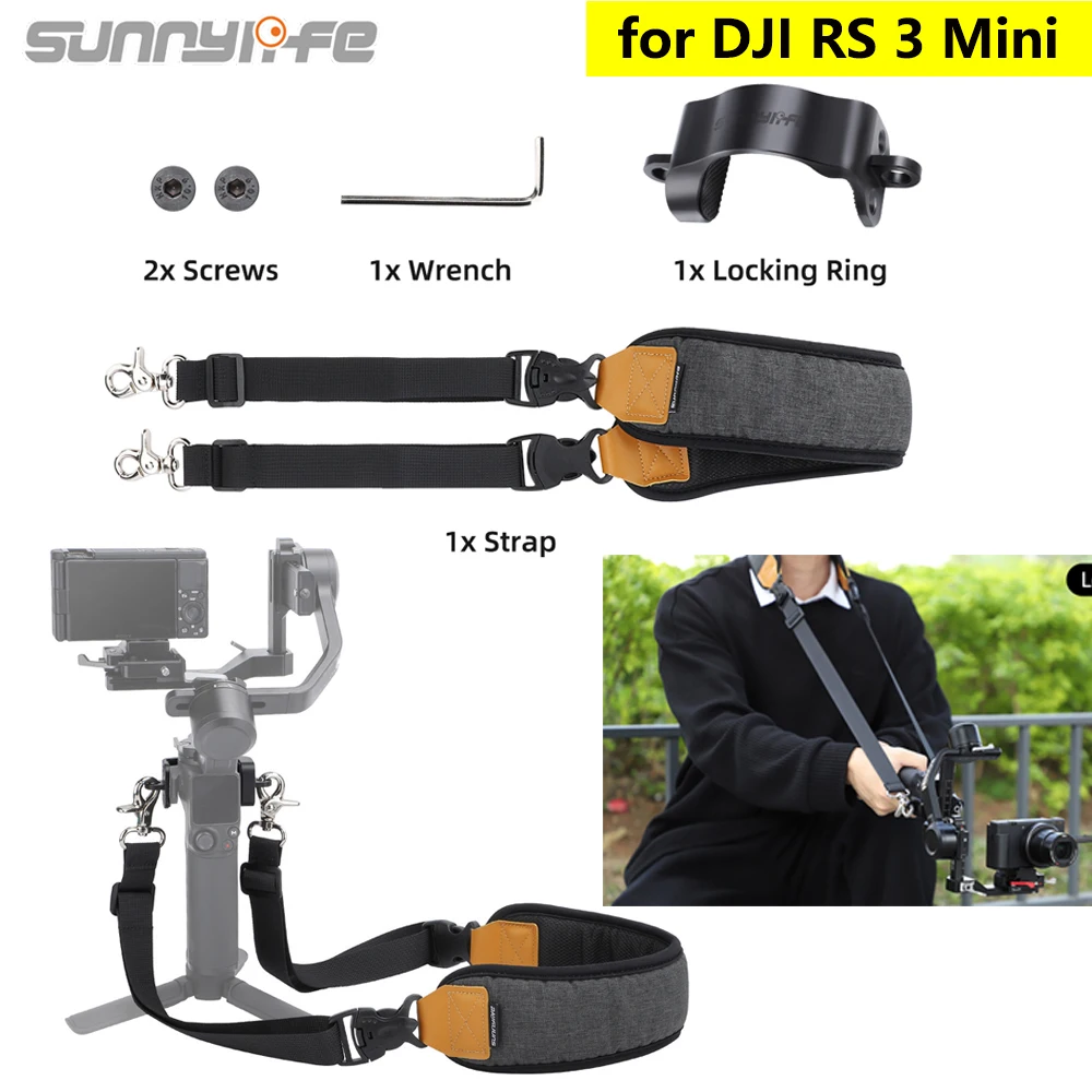 

Sunnylife Handheld Head Adjustable Shoulder Strap For DJI RS 3 Mini Decompression Neck Strap Lanyard Stabiliser Gimbal Accessory
