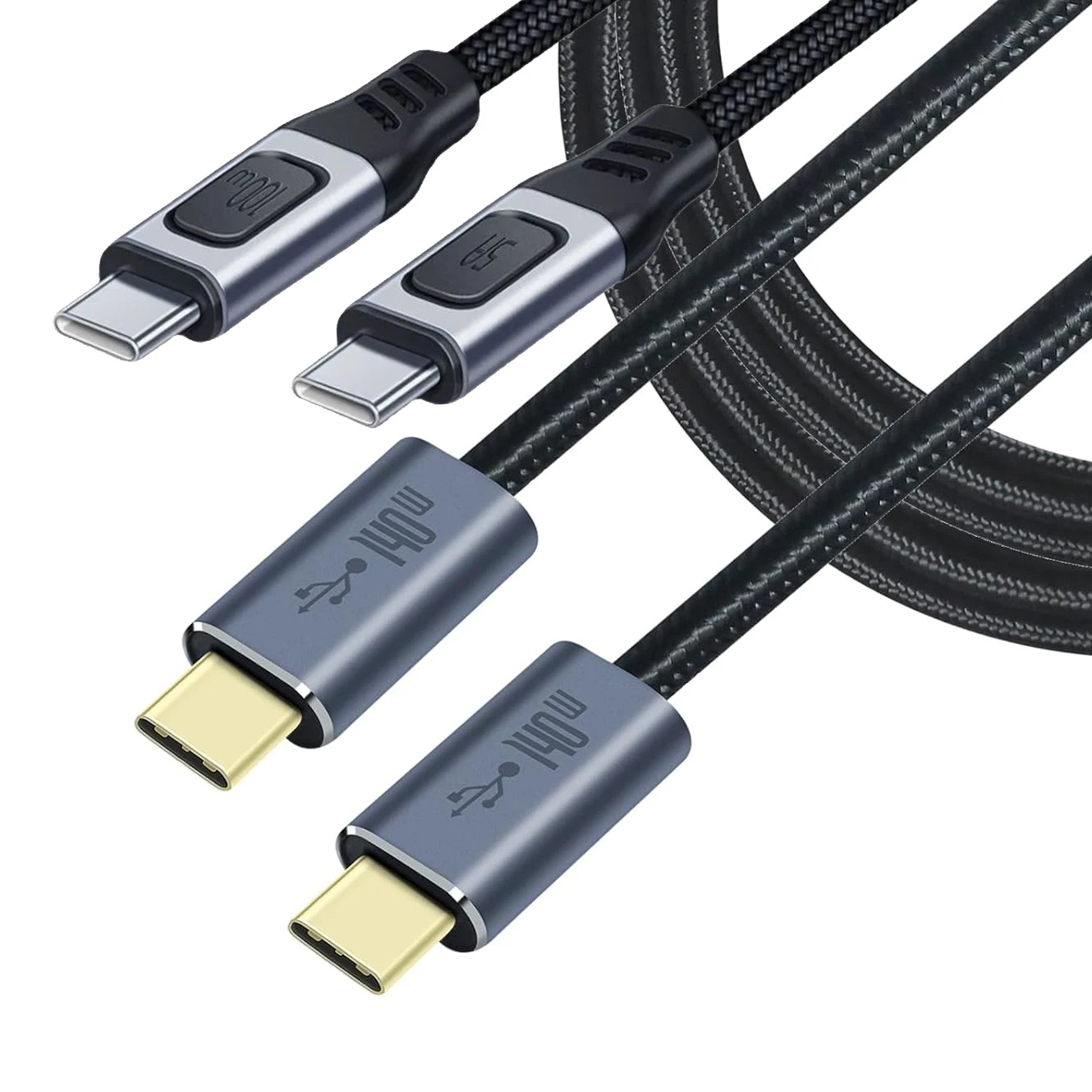 

5A USB C to C Cable PD 3.1 140W 100W 60W 45W Fast Charging Nylon Braided Cord for High Power Charge Laptop Mobile Phone Tablet