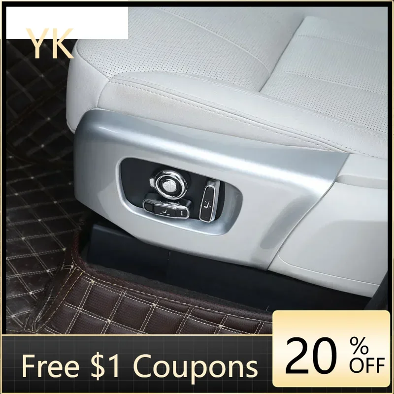 For Land Rover Range Rover Velar Sport 18-19 Discovery 5 17-19 ABS Silver Car Seat Side Cover Frame Trim Sticker Car Accessories