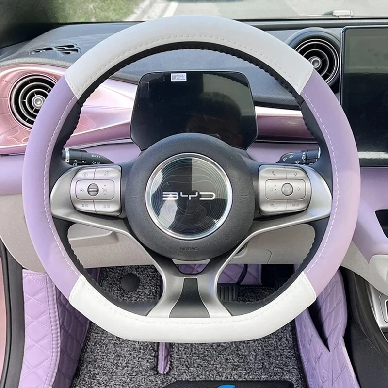 

Car Steering Wheel Cover Non-slip Sweat-absorbent Cover Auto Styling Decoration Accessories For BYD ATTO 1 Dolphin EA1