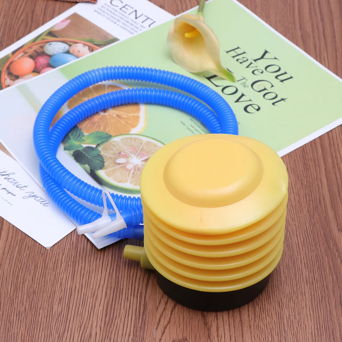 

Balloon Air Pump Inflator Portable Plastic with Two Adapters Long Hose Easy Storage Party Use Air Pump Plastic Inflator