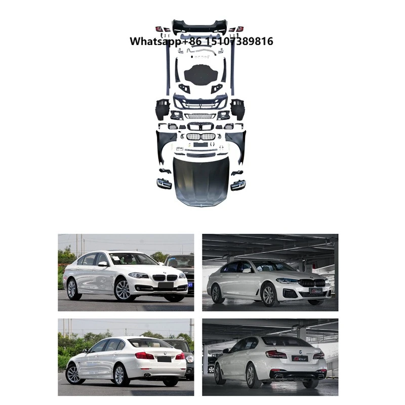 Car Bumpers Body Kit for 5 Series 11-17 F10 Upgrade to 22 MT SPORT Model  Front Bumper Assembly Grille Fender Headlight
