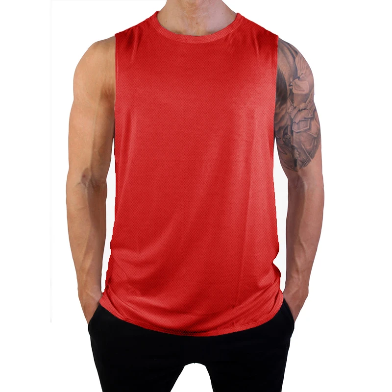 Plain Mesh Gym Clothing Summer Quick Dry Fitness Tank Tops Mens Sports Sleeveless Shirt Loose Basketball Jerseys Running Vest