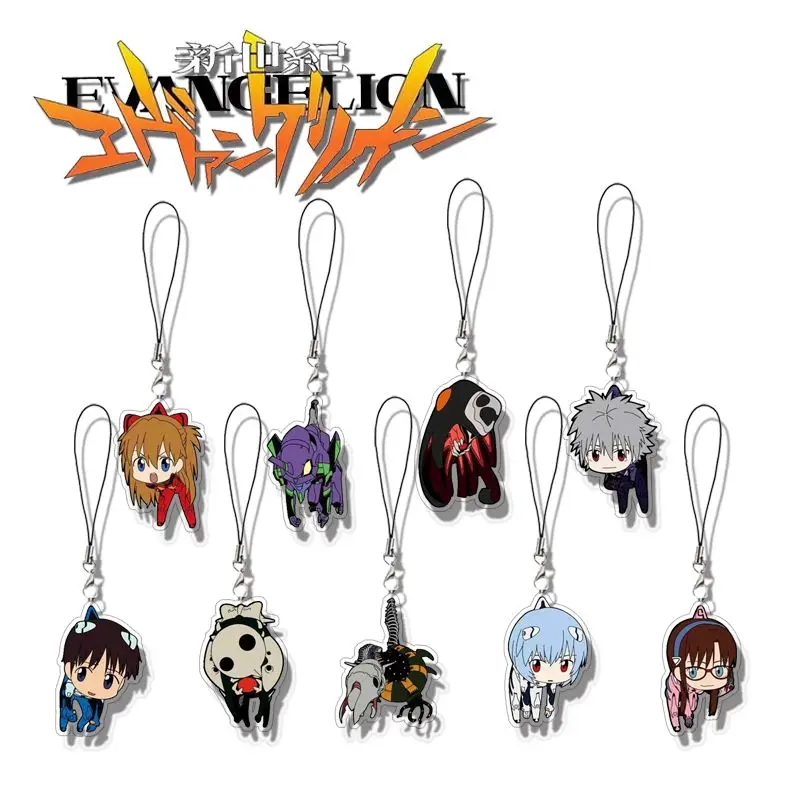 NEON GENESIS EVANGELION llavero acrílico Ayanami Rei Asuka Anime dibujos animados versión Q accesorios de dibujos animados productos periféricos